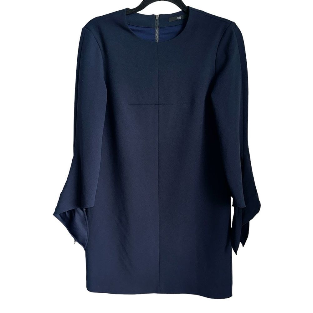 TIBI SIZE 8 Tie Sleeve Ponte NAVY BLUE Mini‎ Dress Size 8